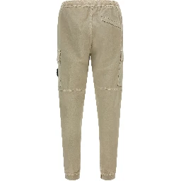 Beige Cotton Cargo Pants
