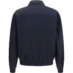 Blue Silk Biker Jacket