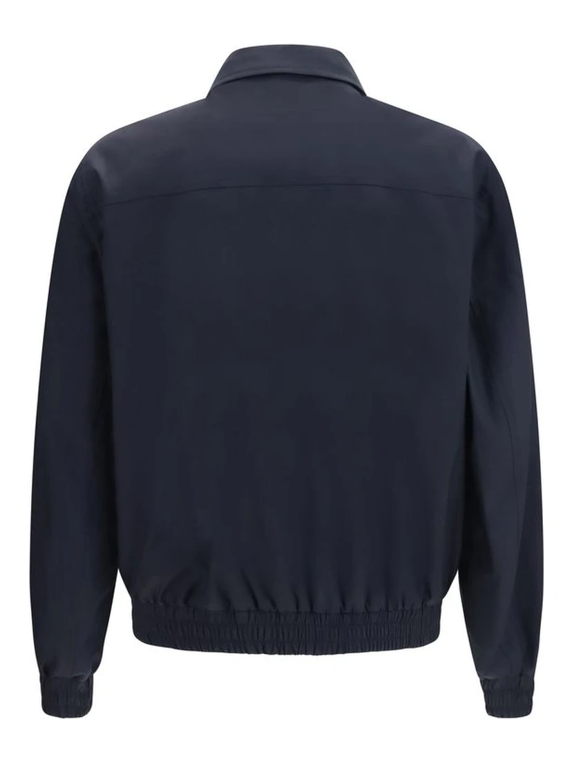 Blue Silk Biker Jacket