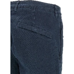 Blue Cotton Cargo Pants