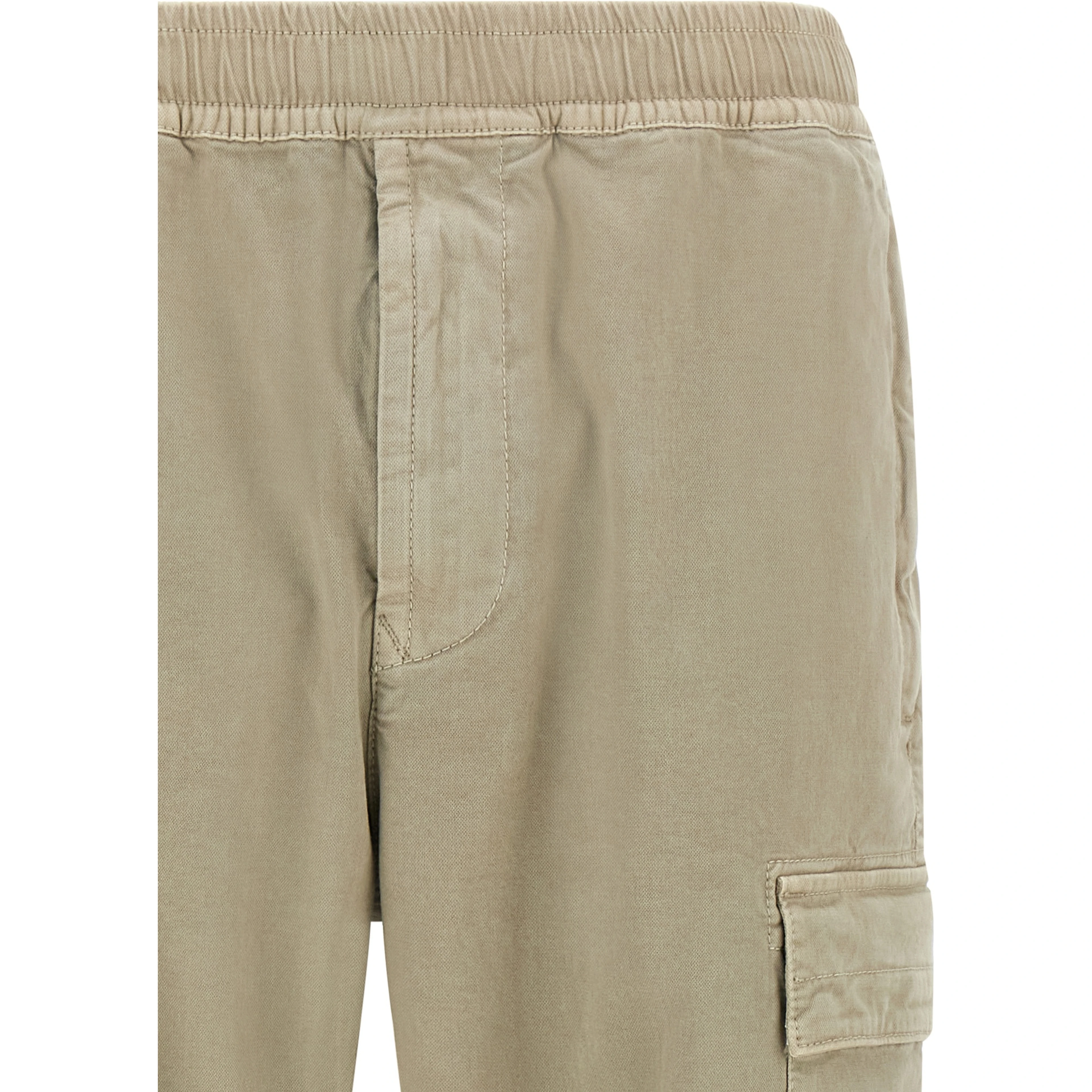 Beige Cotton Cargo Pants