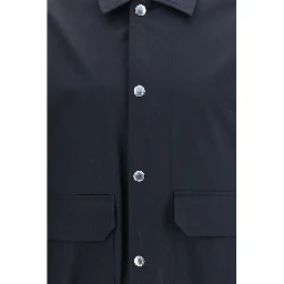 Blue Silk Biker Jacket
