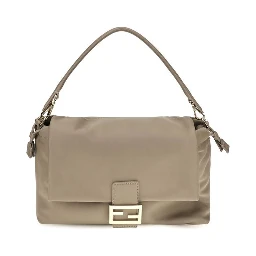 Beige Calf Leather Bos Taurus Shoulder Bag