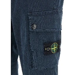 Blue Cotton Cargo Pants