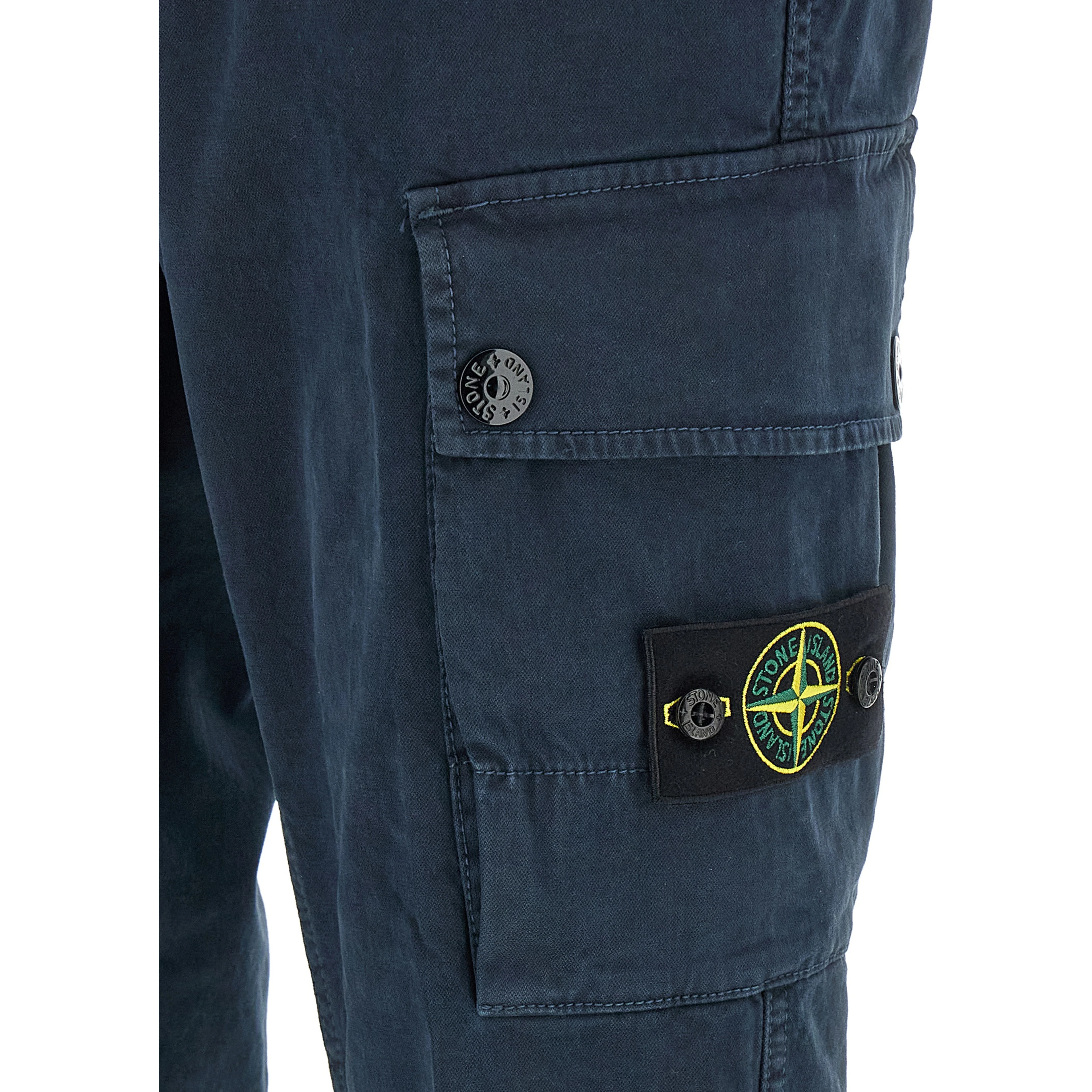 Blue Cotton Cargo Pants