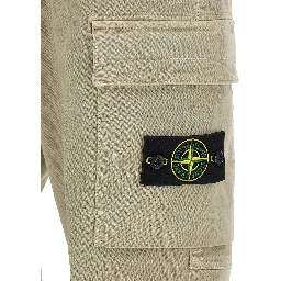 Beige Cotton Cargo Pants