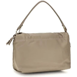 Beige Calf Leather Bos Taurus Shoulder Bag