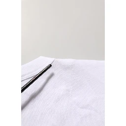 White Cotton Crew Neck Short Sleeves T-shirt