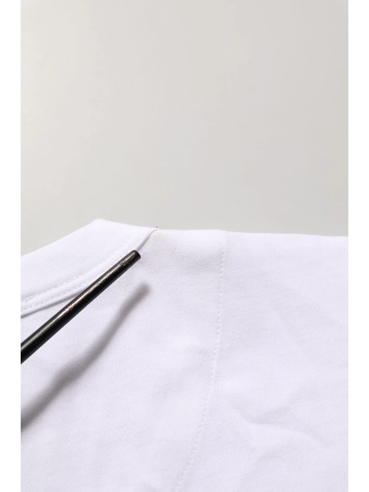 White Cotton Crew Neck Short Sleeves T-shirt