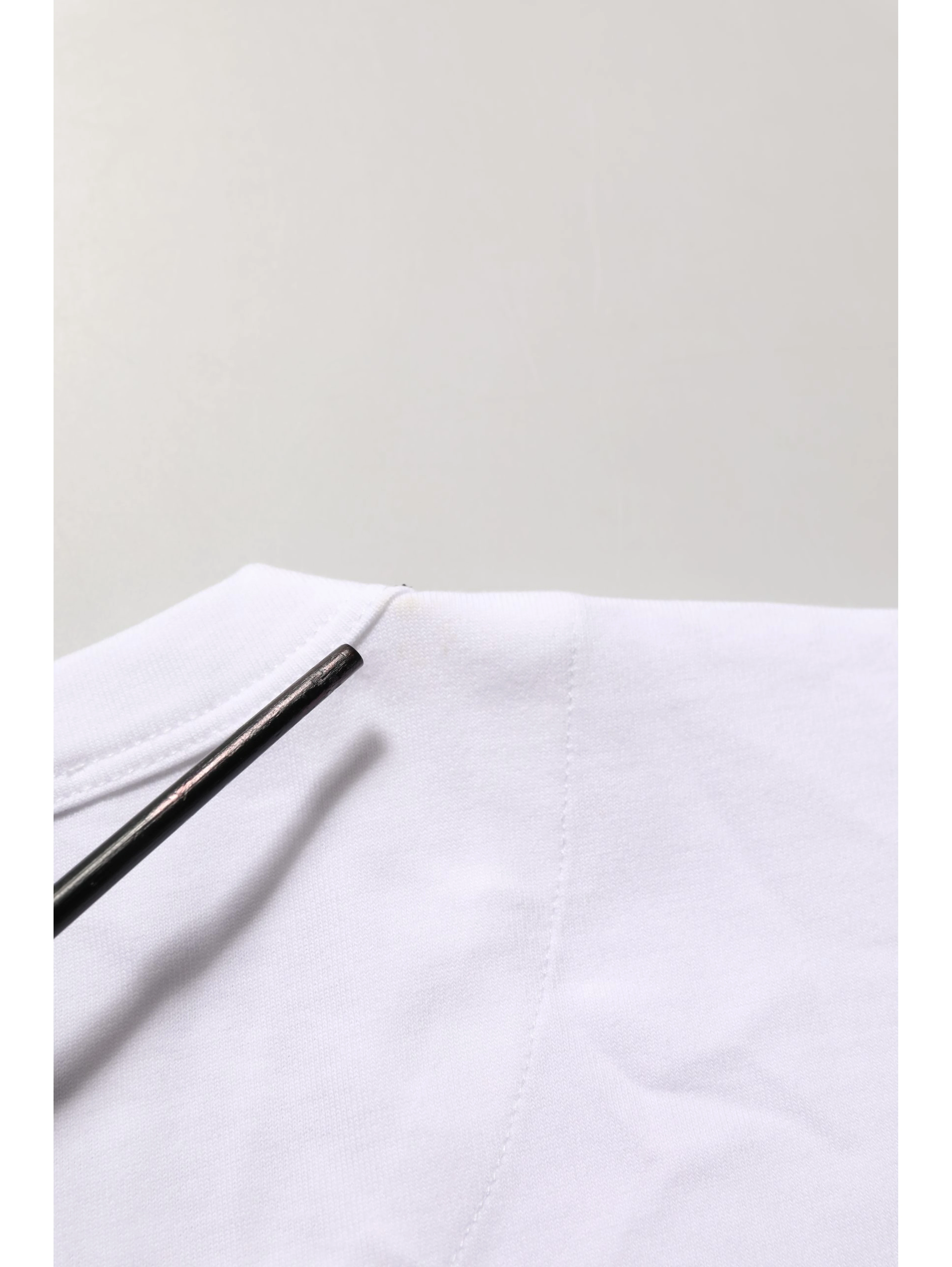 White Cotton Crew Neck Short Sleeves T-shirt