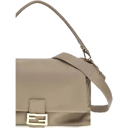 Beige Calf Leather Bos Taurus Shoulder Bag