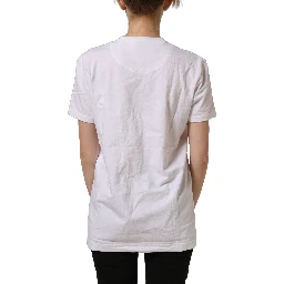 White Cotton Crew Neck Short Sleeves T-shirt