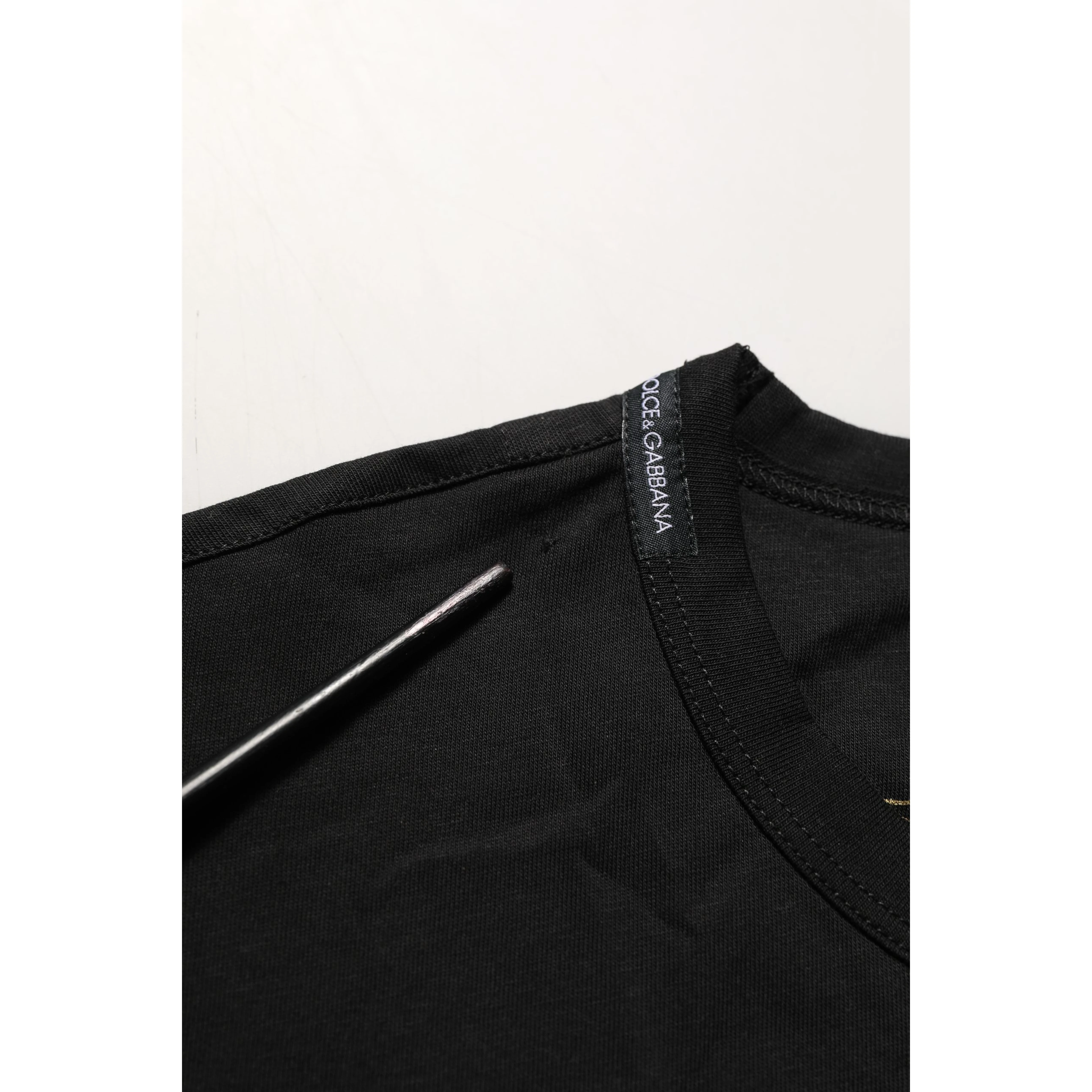 Black Cotton Crew Neck Short Sleeve T-shirt