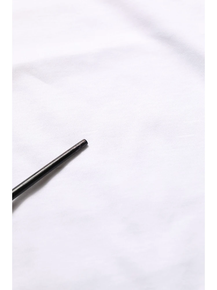 White Cotton Crew Neck Short Sleeves T-shirt
