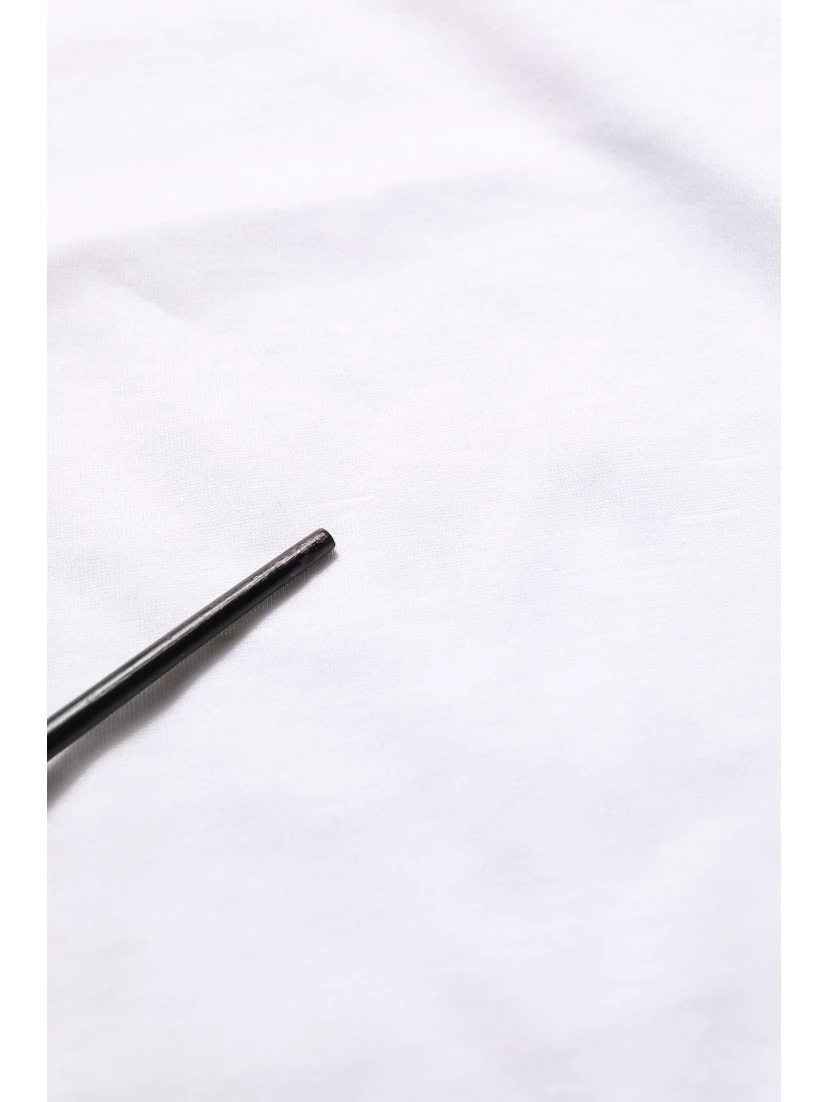 White Cotton Crew Neck Short Sleeves T-shirt