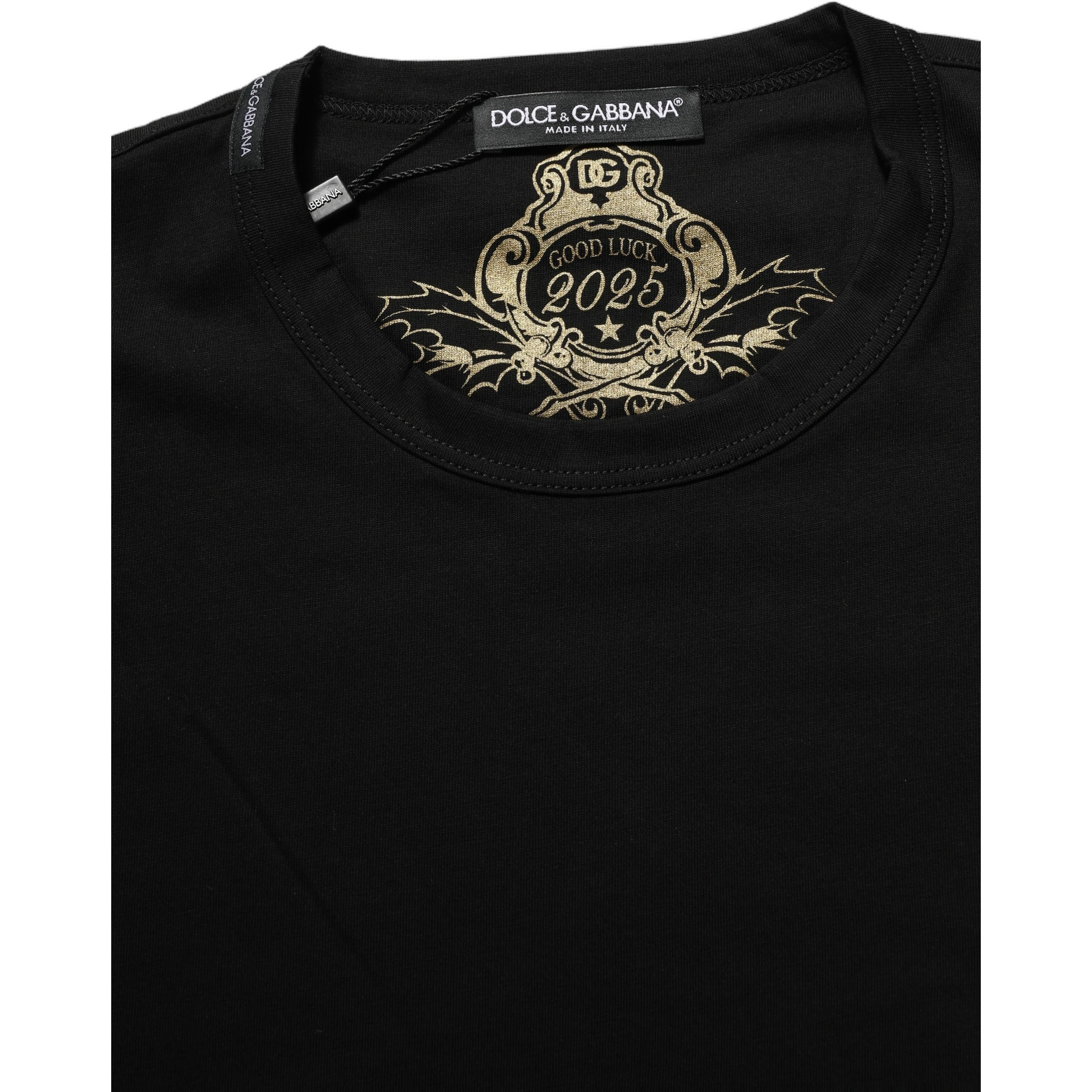 Black Cotton Crew Neck Short Sleeves T-shirt