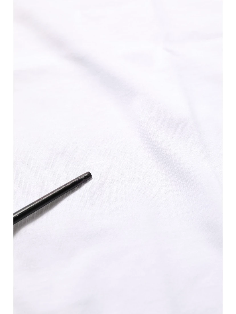White Cotton Crew Neck Short Sleeves T-shirt