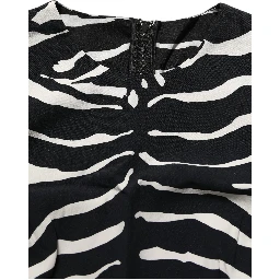Black White Zebra Sleeveless Cropped Tank Top