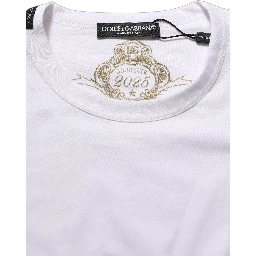 White Cotton Crew Neck Short Sleeves T-shirt