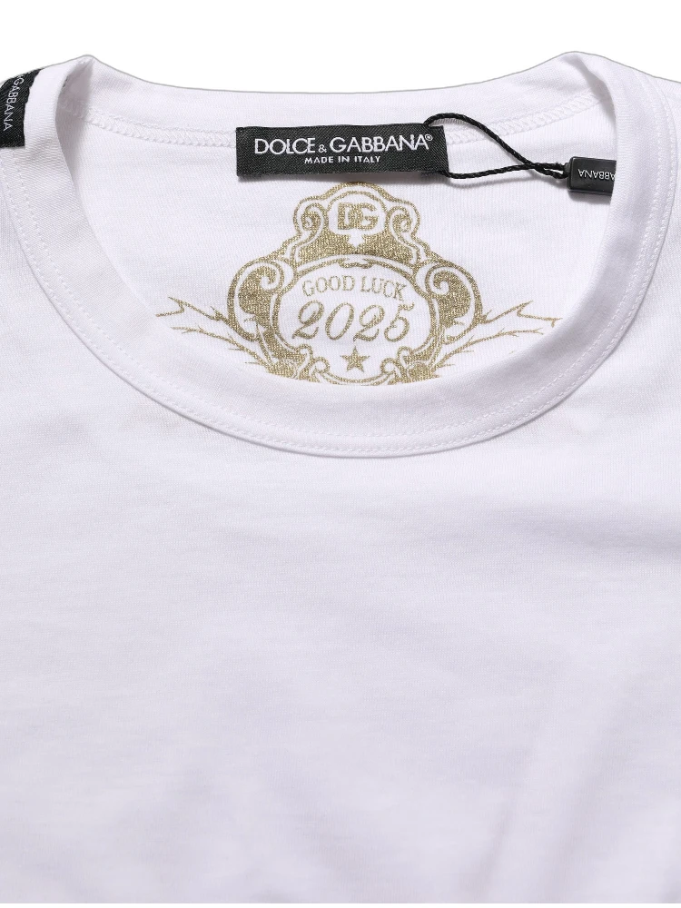 White Cotton Crew Neck Short Sleeves T-shirt