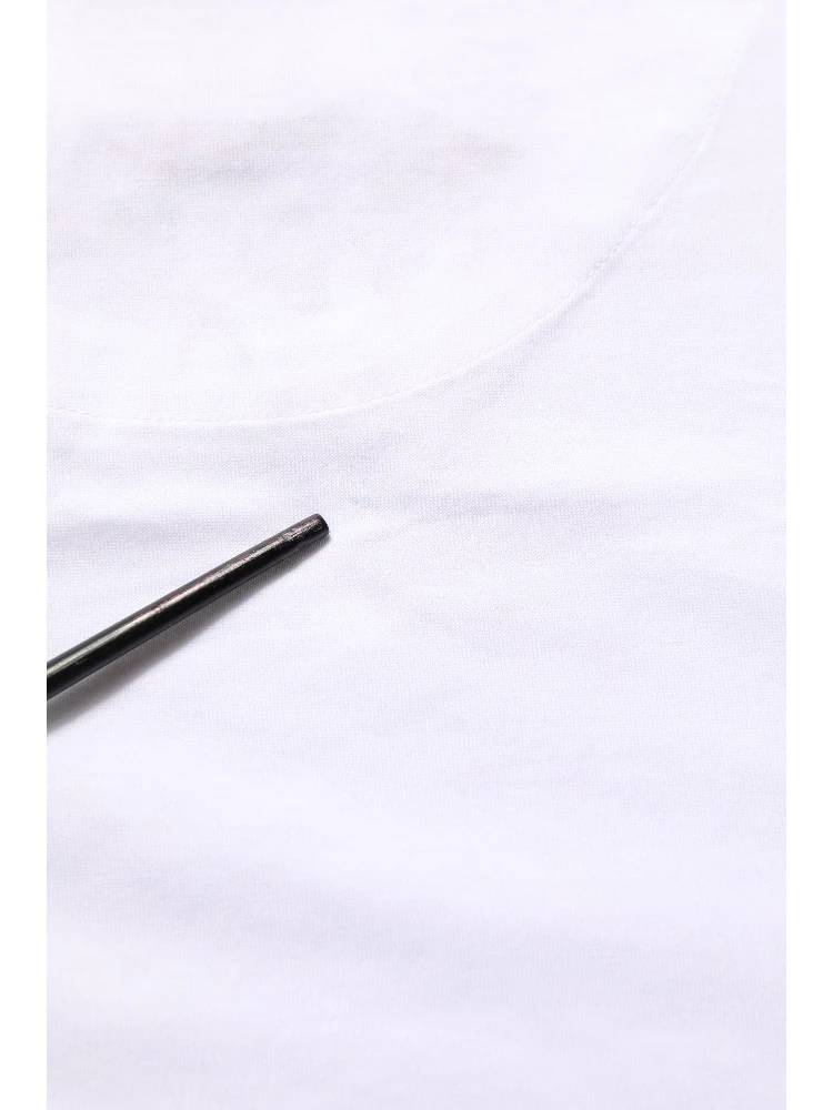White Cotton Crew Neck Short Sleeves T-shirt