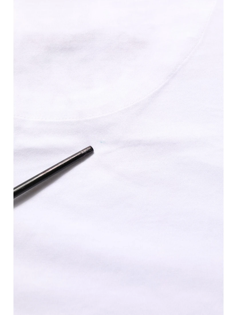 White Cotton Crew Neck Short Sleeves T-shirt