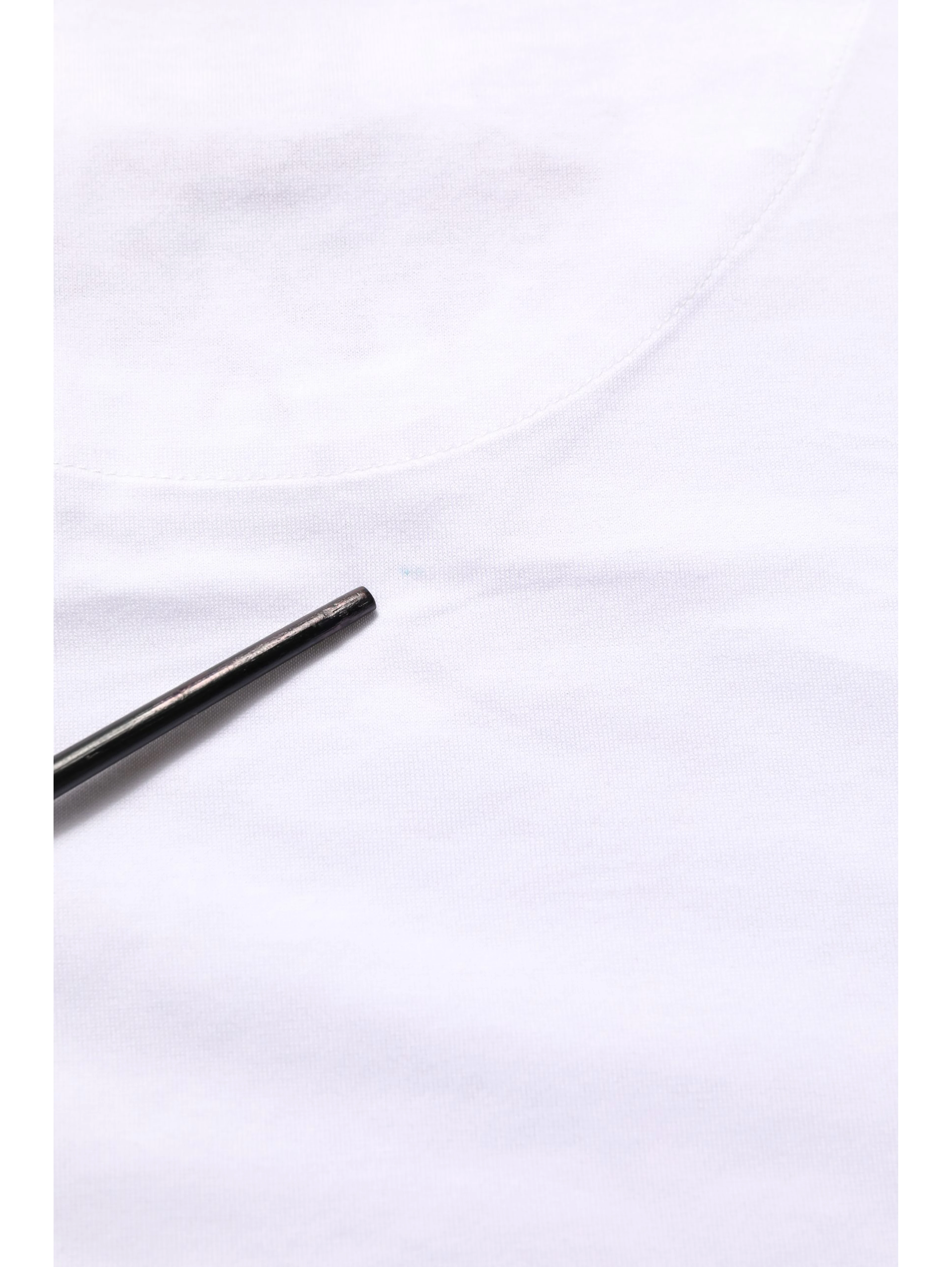 White Cotton Crew Neck Short Sleeves T-shirt