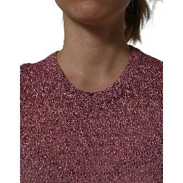Pink Sheer Mesh Crew Neck Sleeveless Tank Top