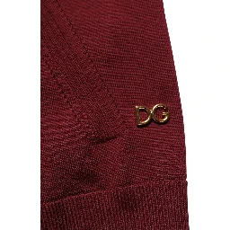 Maroon Wool Knitted CrewNeck Pullover Sweater