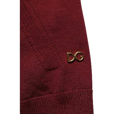 Maroon Wool Knitted CrewNeck Pullover Sweater