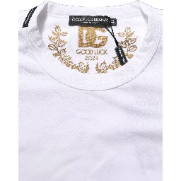 White Cotton Crew Neck Short Sleeves T-shirt