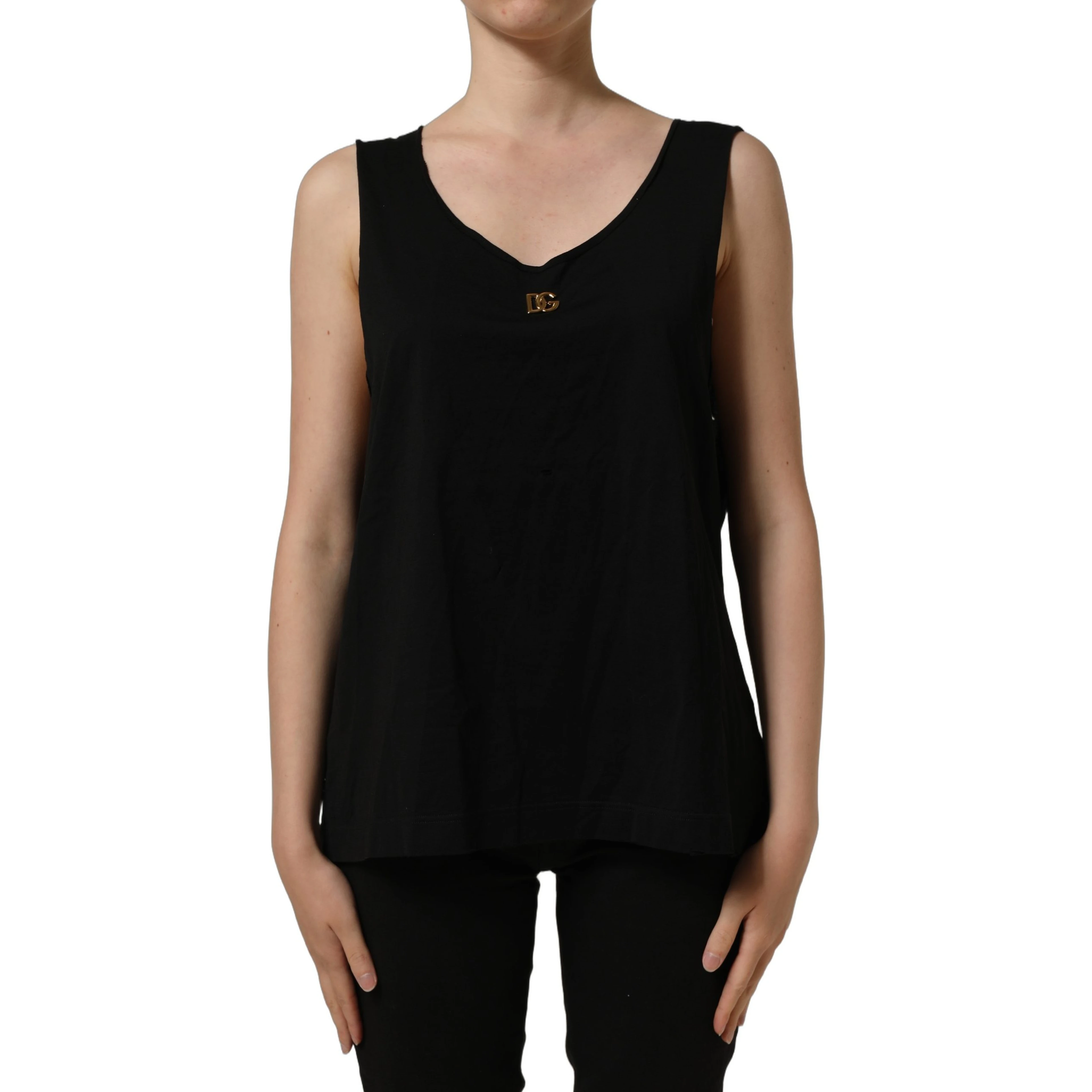 Black Gold DG Logo Cotton Sleeveless Tank Top