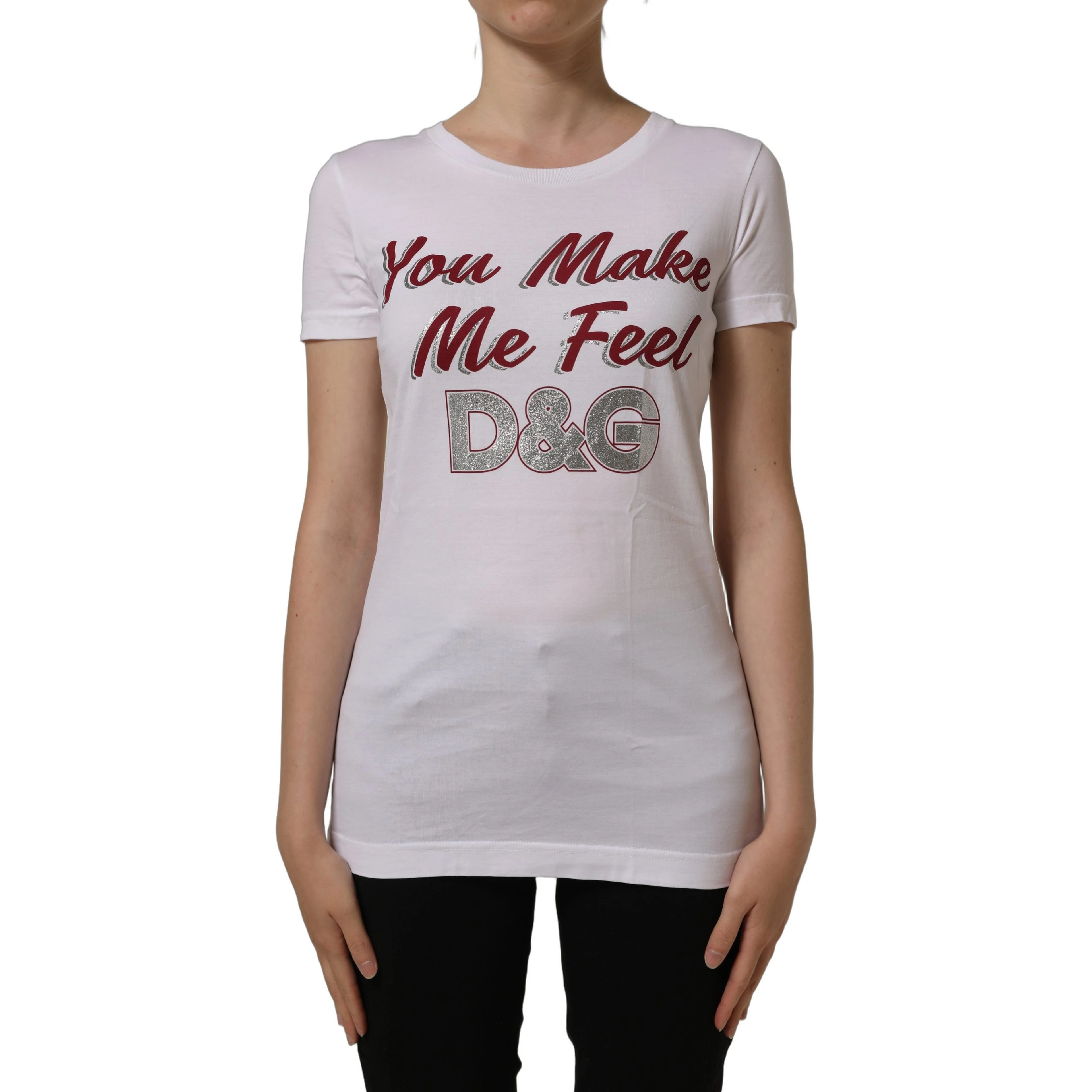 White Graphic Print Cotton Crew Neck T-shirt