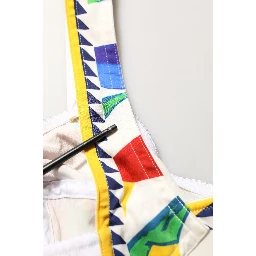 Multicolor Silk Carretto Print Cropped Tank Top