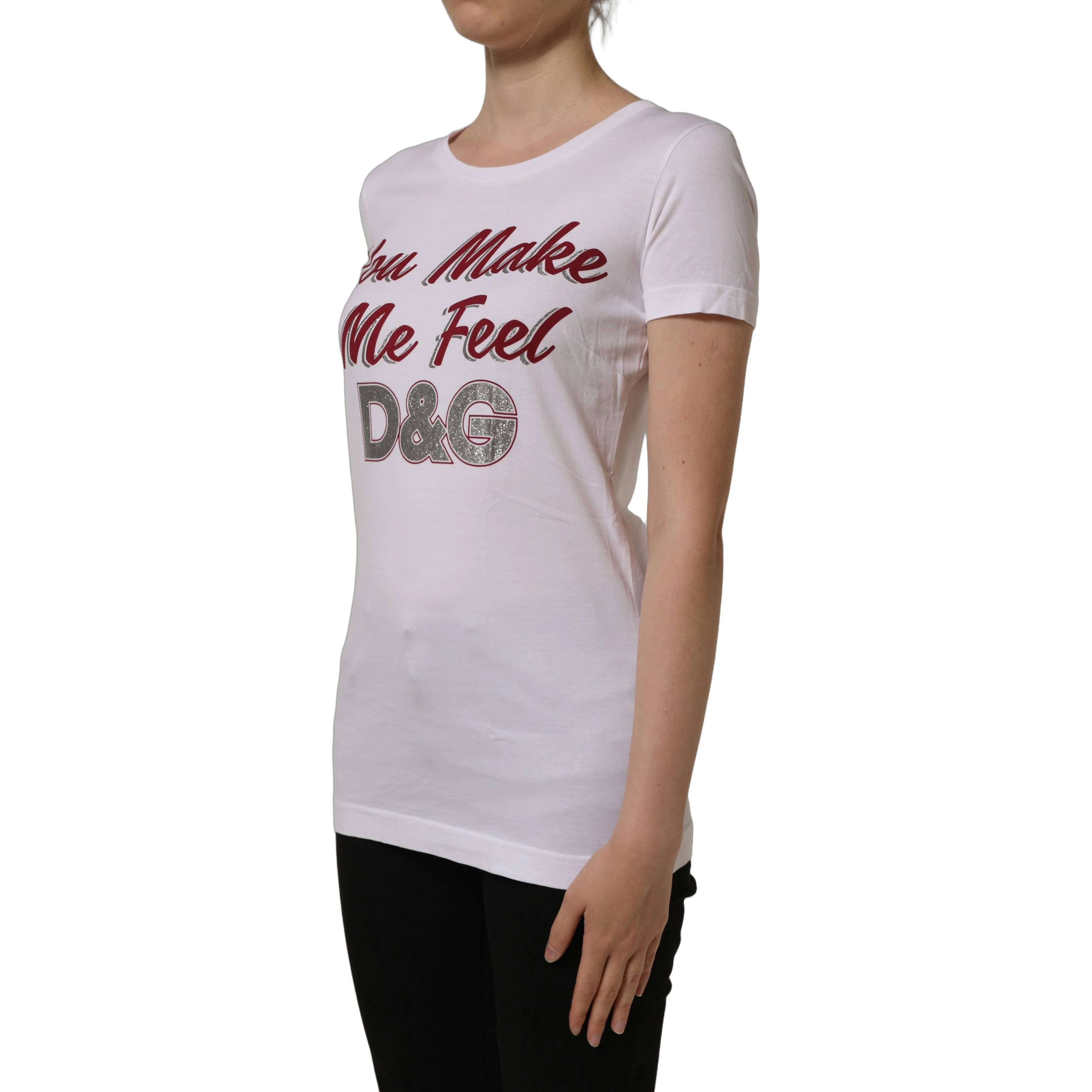 White Graphic Print Cotton Crew Neck T-shirt