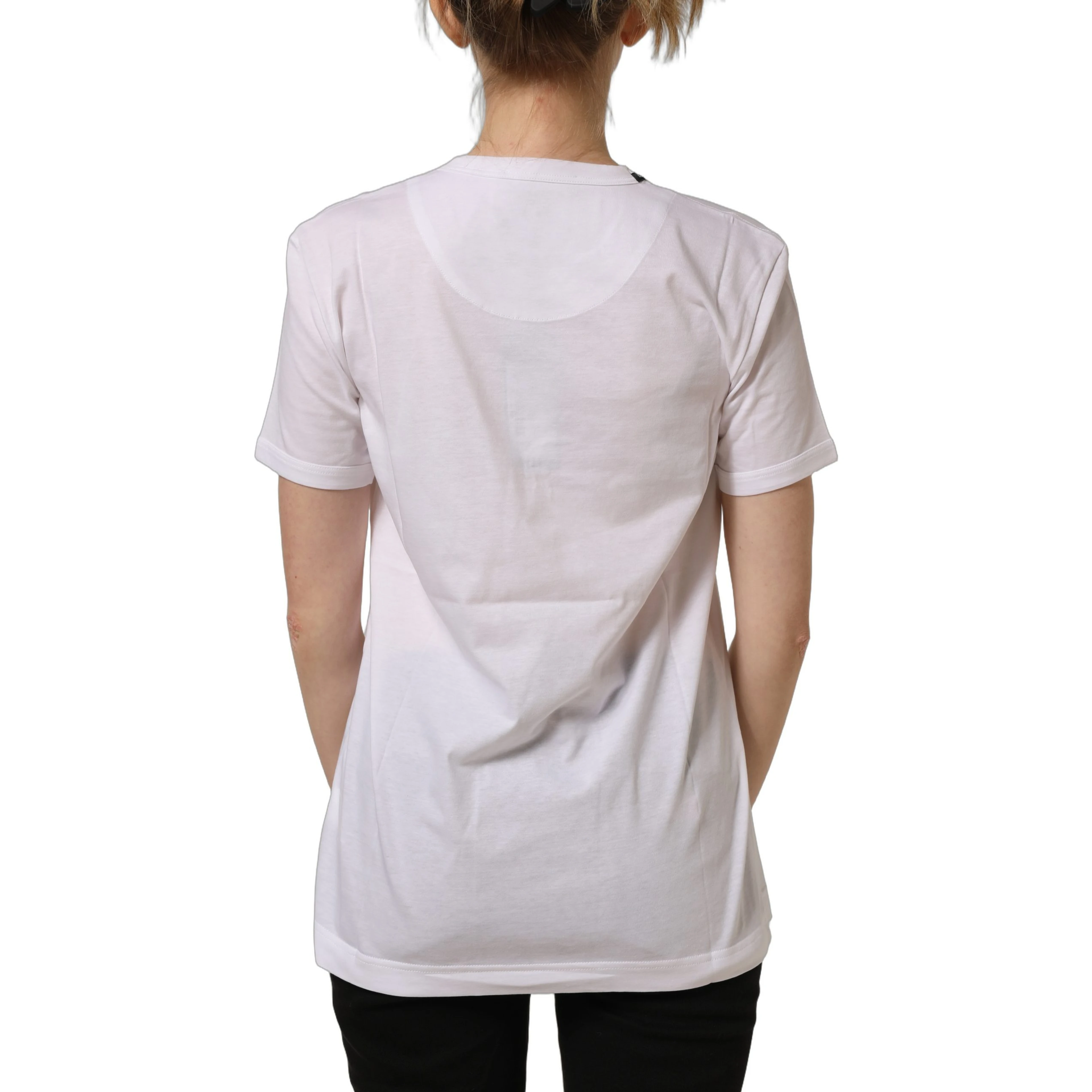 White Cotton Crew Neck Short Sleeves T-shirt