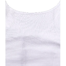 White Cotton Sleeveless Cropped Tank Top