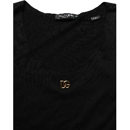 Black Gold DG Logo Cotton Sleeveless Tank Top
