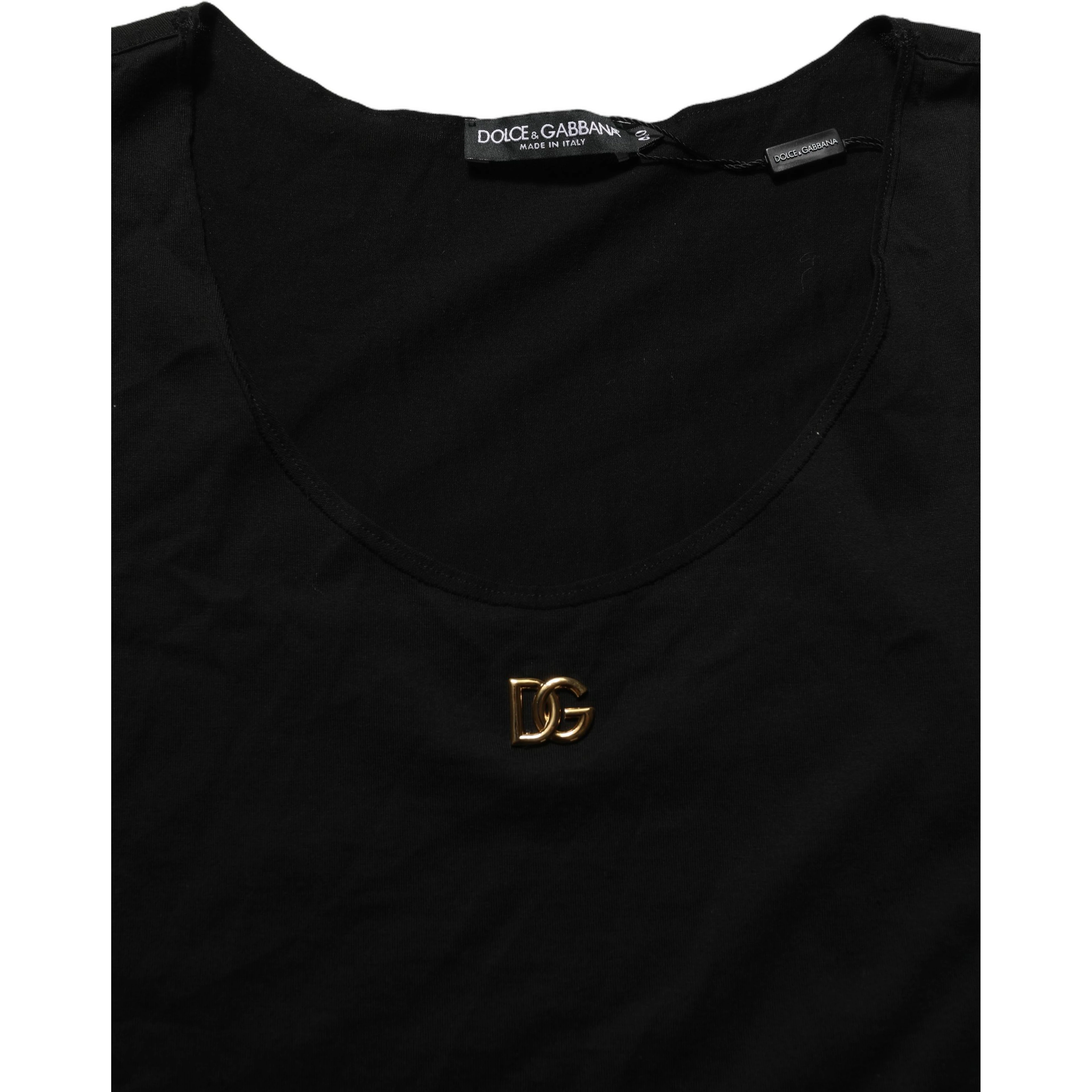 Black Gold DG Logo Cotton Sleeveless Tank Top