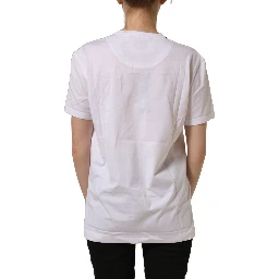 White Cotton Crew Neck Short Sleeves T-shirt