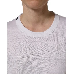 White Cotton Crew Neck Short Sleeves T-shirt