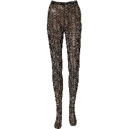 Black White All Over Print Sheer Stretch Tights Socks