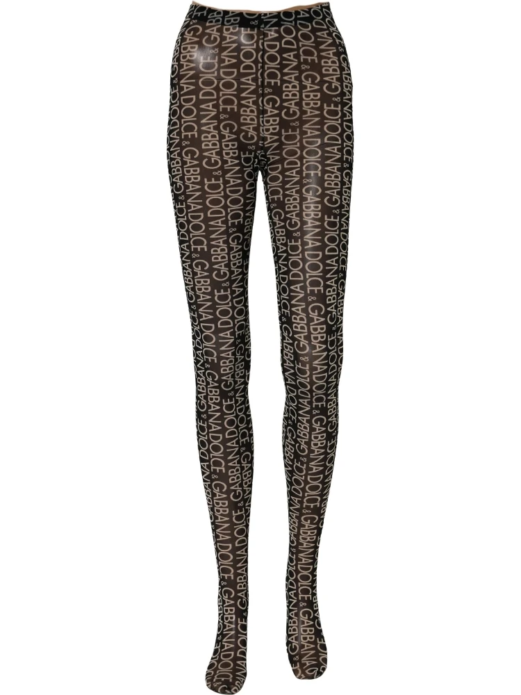 Black White All Over Print Sheer Stretch Tights Socks alternative