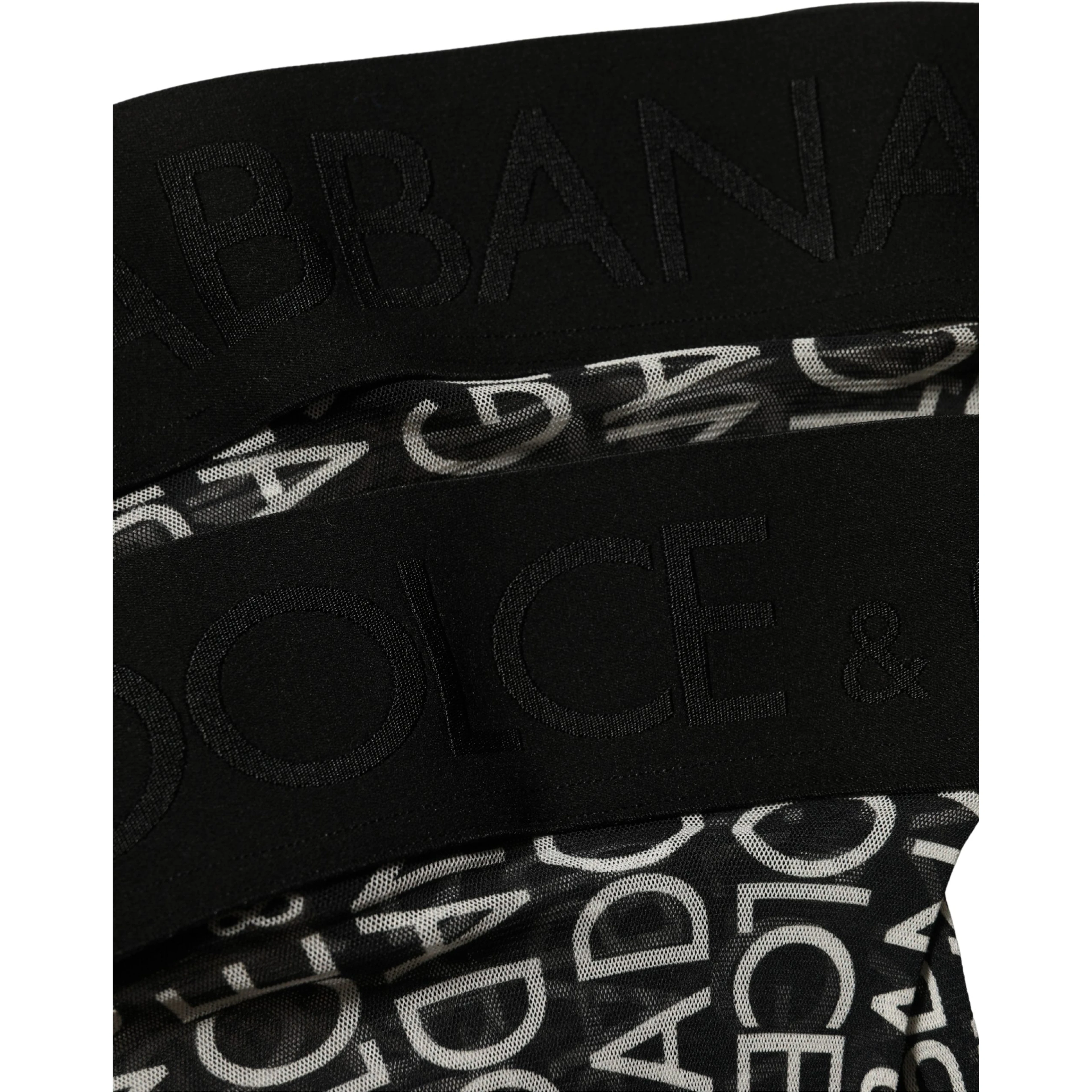 Black Sheer Logo Monogram High Stockings Socks