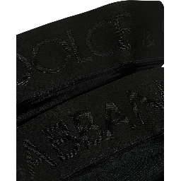 Black Nylon Logo Calf Long Women Accessory Socks
