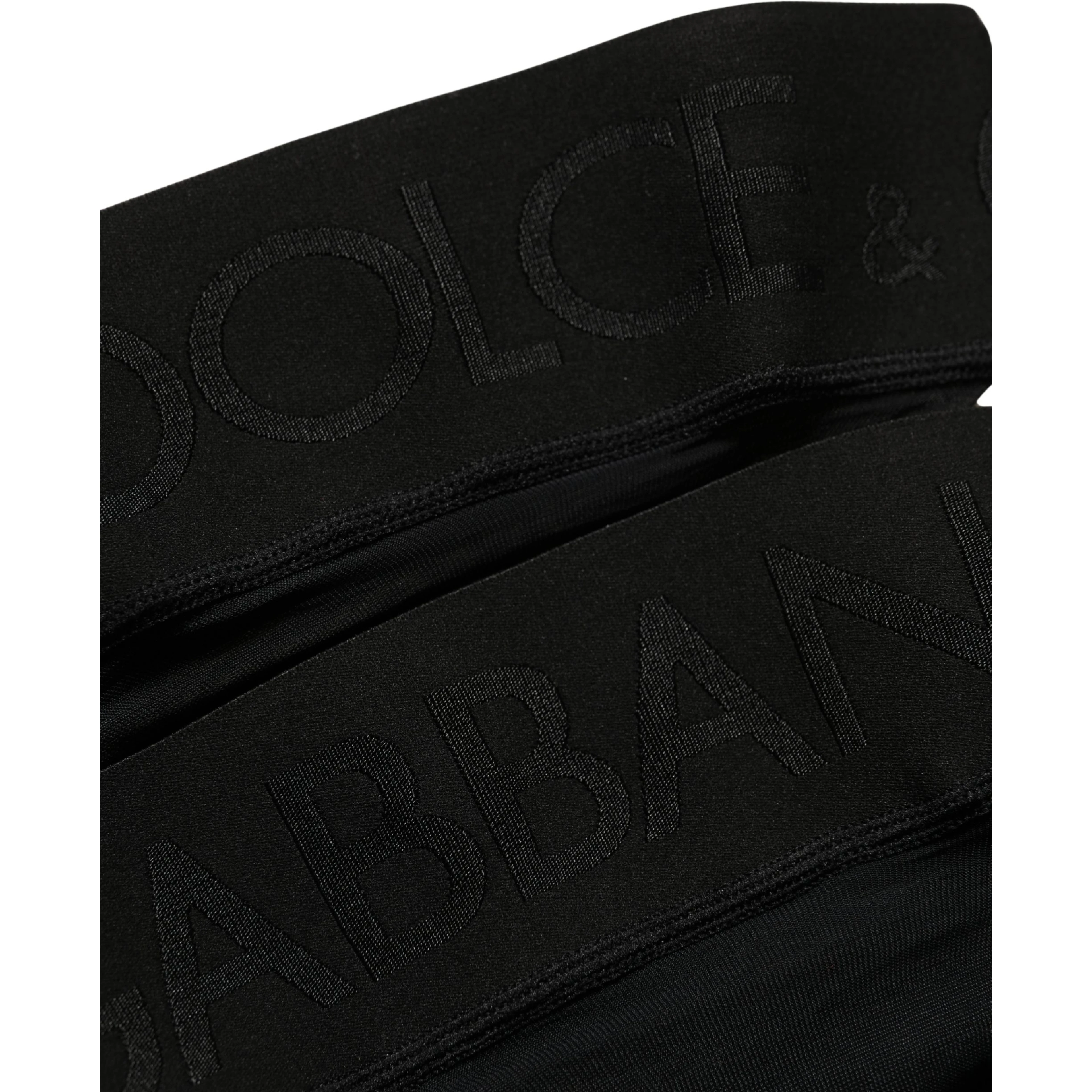 Black Nylon Logo Calf Long Women Accessory Socks