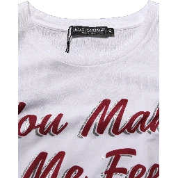 White Graphic Print Cotton Crew Neck T-shirt