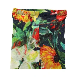 Black Floral Print Tights Sheer Stockings Socks