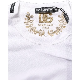 White Cotton Crew Neck Short Sleeves T-shirt