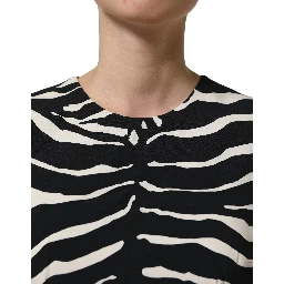Black White Zebra Sleeveless Cropped Tank Top